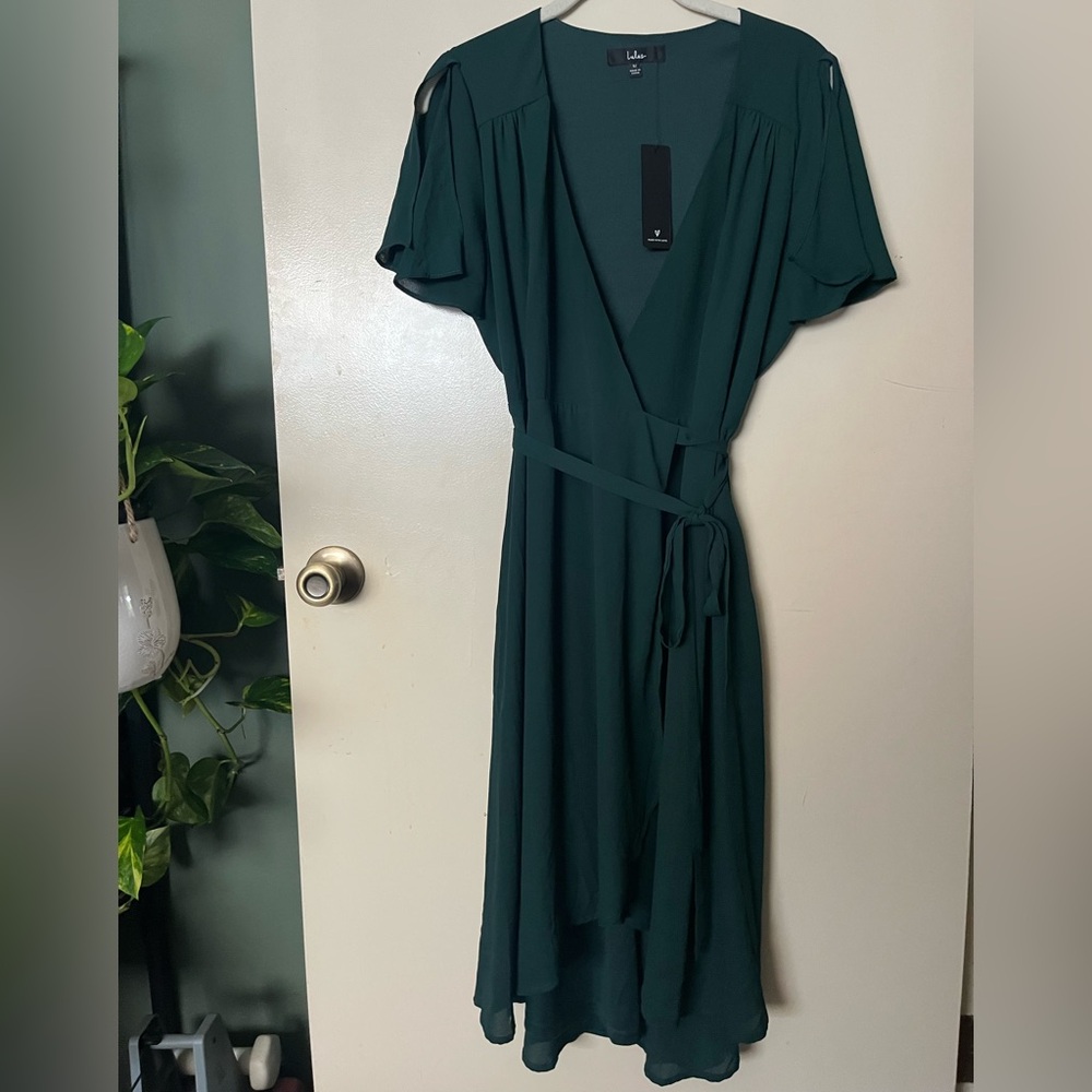 Lulus Deep Green Midi Dress - Picture 7 of 9
